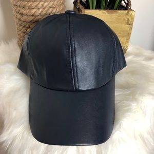 Blue Leather look vinyl hat.